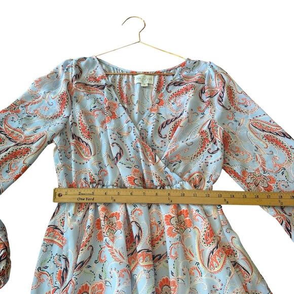 Jun & Ivy Paisley Wrap Mini Dress - Women's Size Medium - Picture 3 of 6